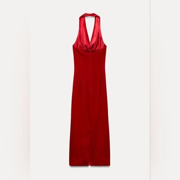 NWT ZARA VELVET MIDI DRESS - Picture 14 of 15